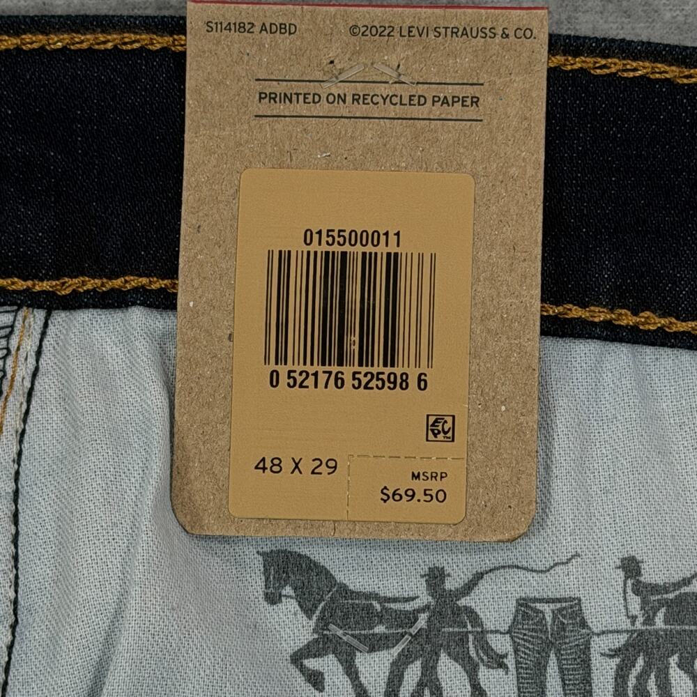 Levi's 550 Relaxed Fit Jeans Men's 48x29 Dark Wash Stretch Big & Tall NWT *READ* - Picture 8 of 16